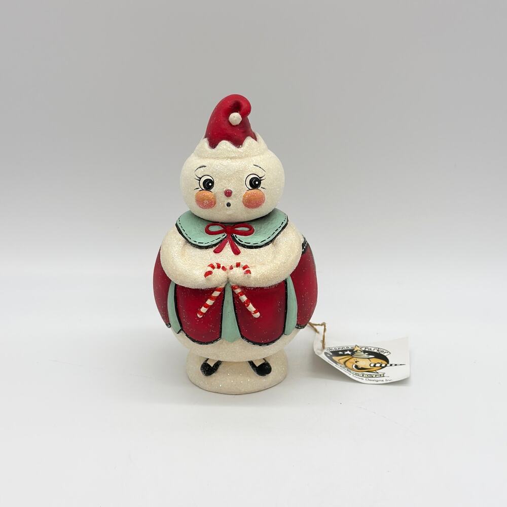 Bethany Lowe Johanna Parker Double Cane Candice Jolly Jar Snowman Christmas NEW